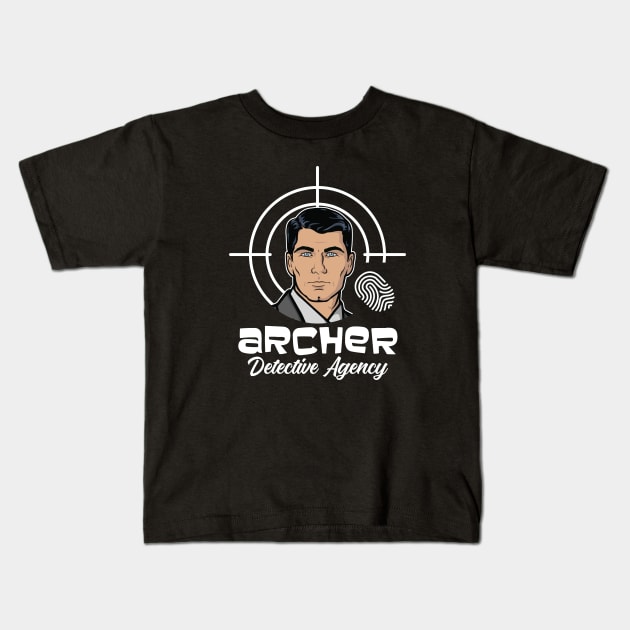 Archer Detective Agency Kids T-Shirt by Alema Art
